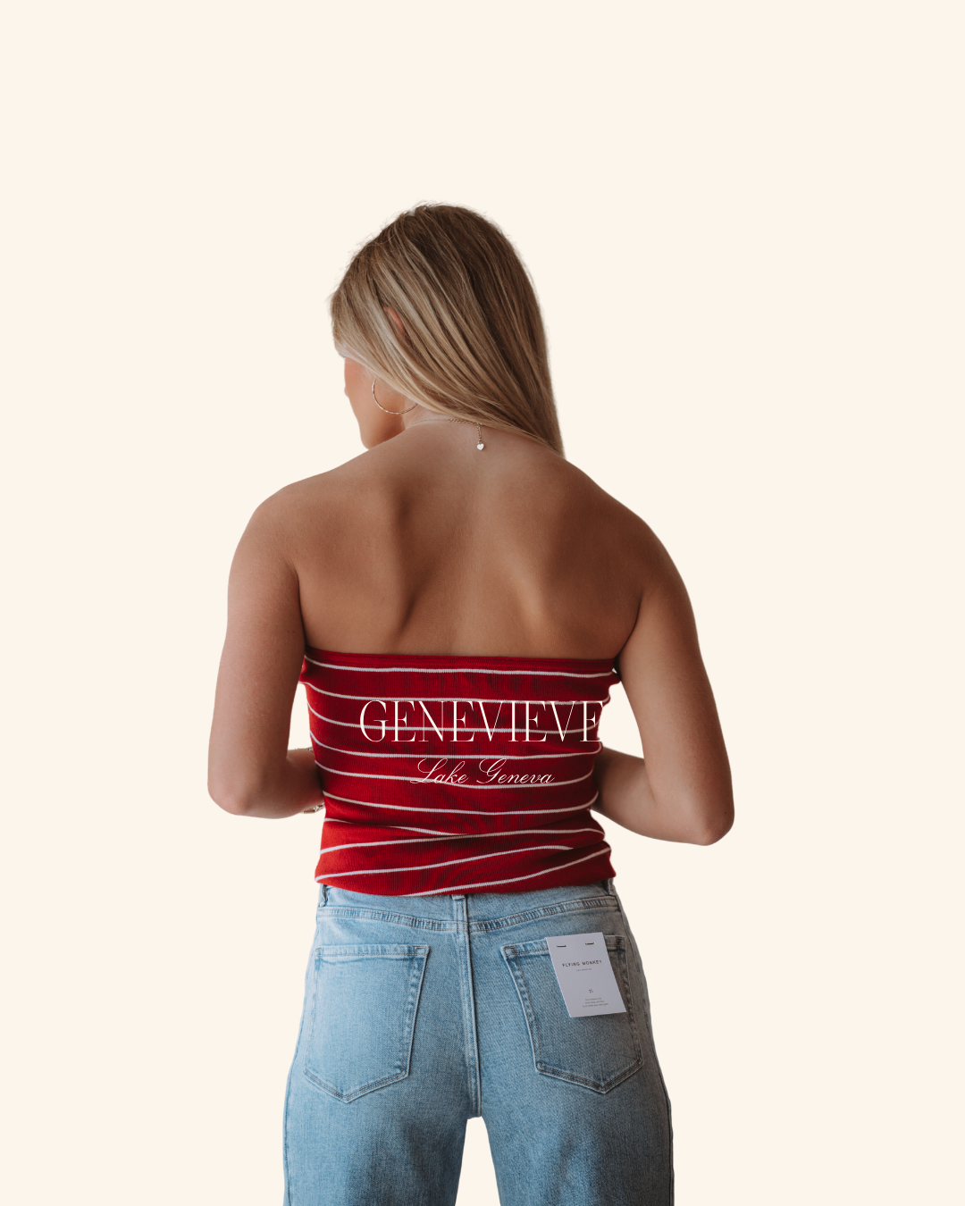 Emory Park Red Stripe Tube Top