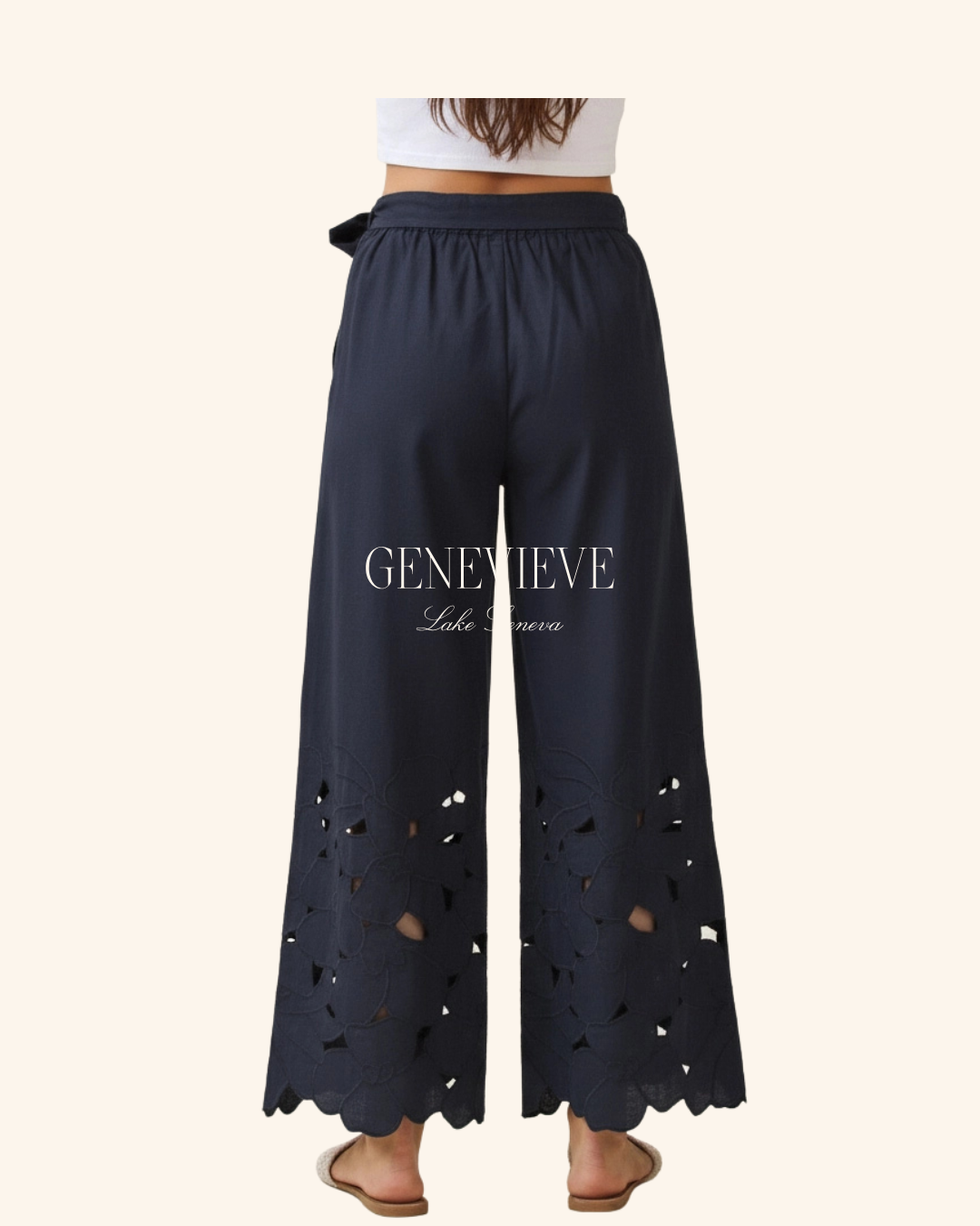 Able Navy Linen Pant