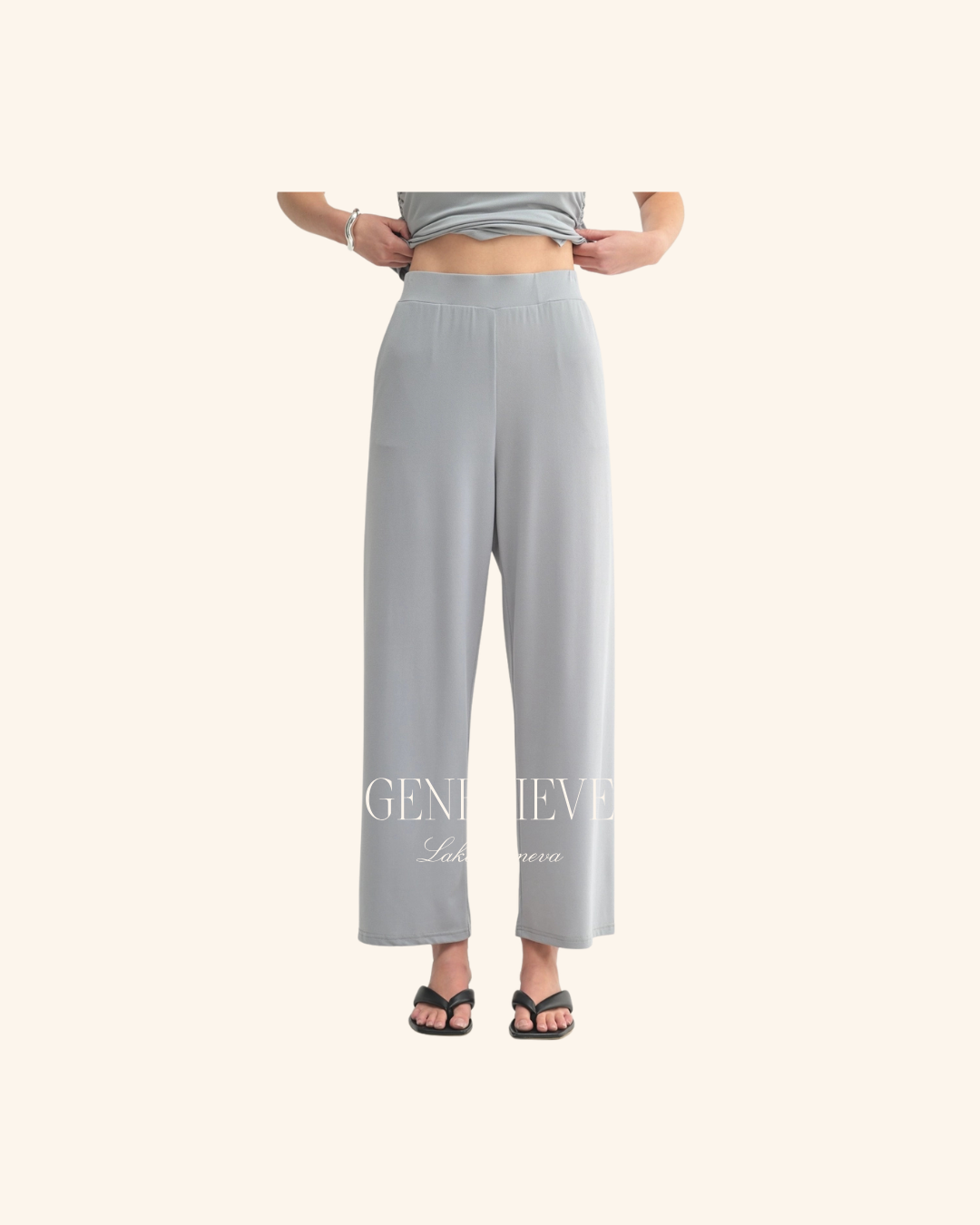 Fun2Fun Dusty Blue Knit Pant