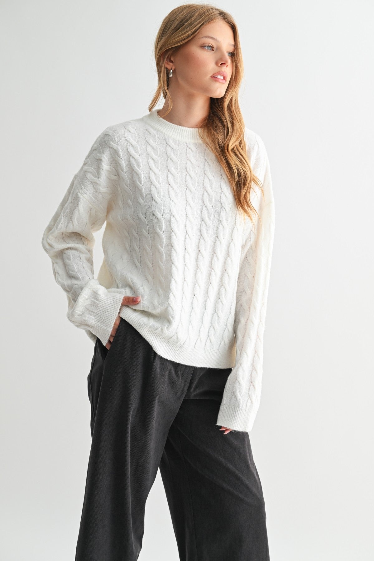 Fun2Fun Ivory Dolman Sleeve Sweater