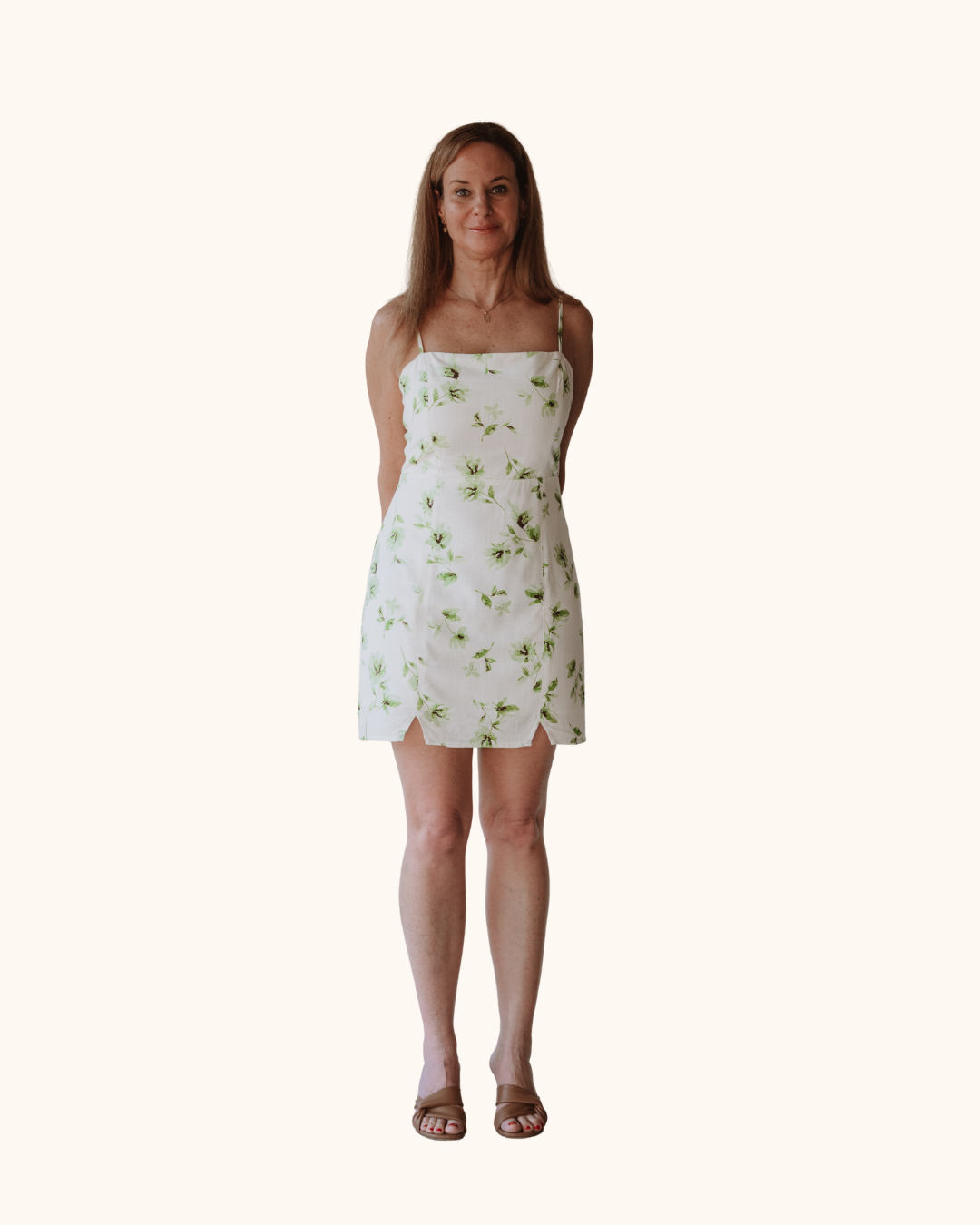 En Crème Ivory & Green Floral Mini Dress