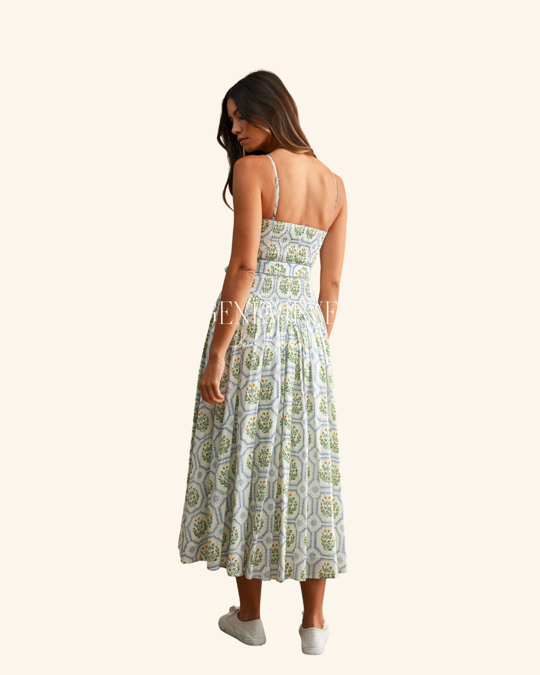 Mable Blue Floral Belted Midi