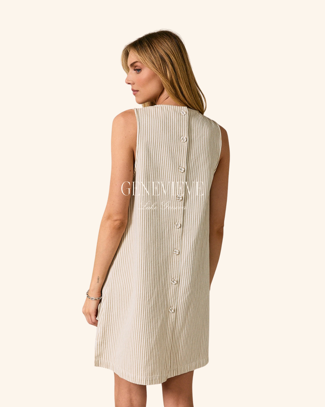Sunday Edition Taupe Stripe Mini Dress