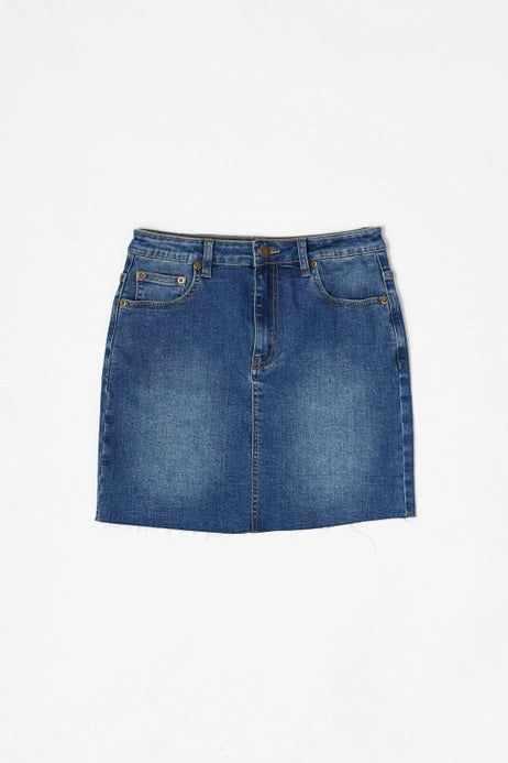 All Row Denim Mini Skirt