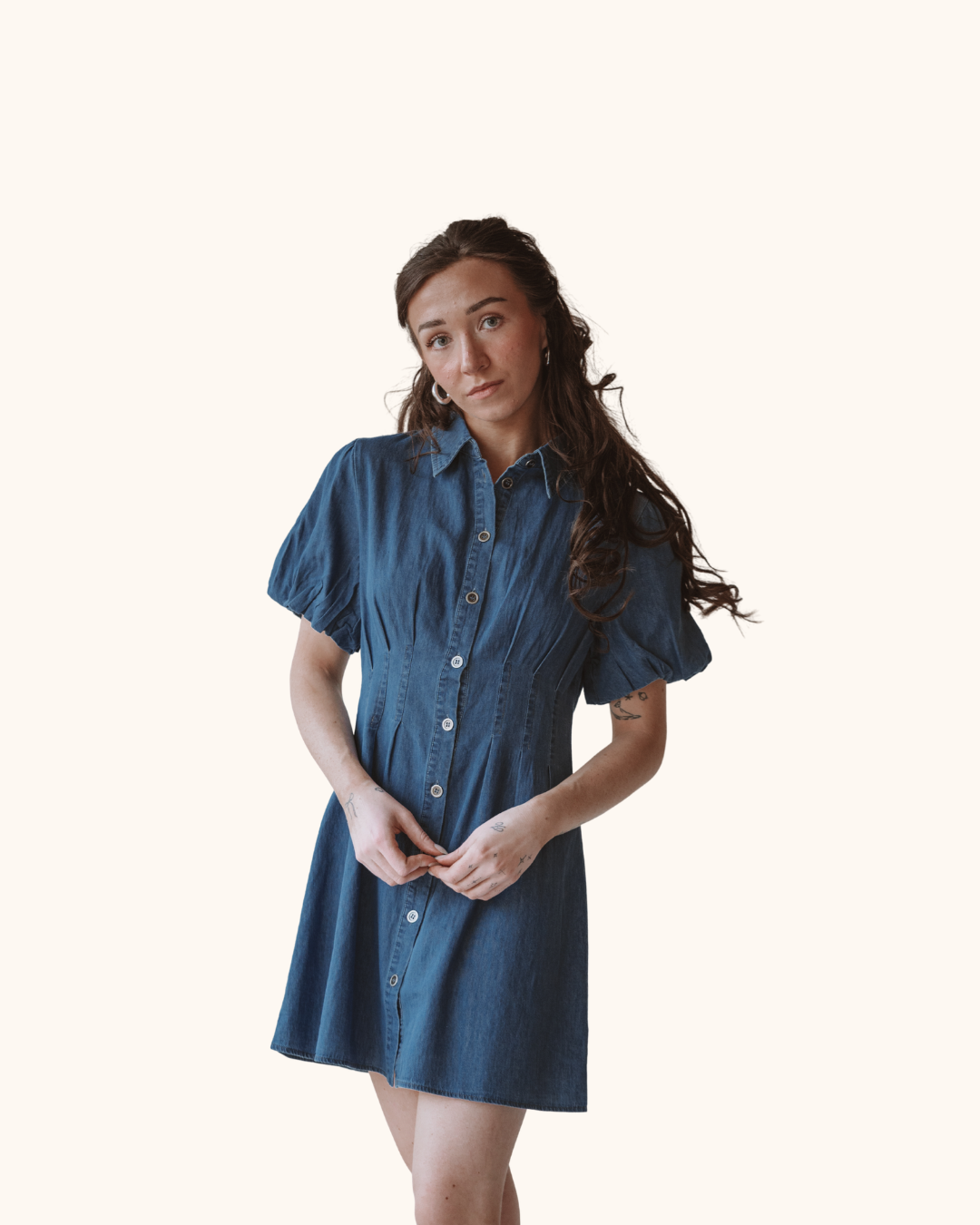 denim pleated mini dress Listicle Denim Pleated Mini Dress