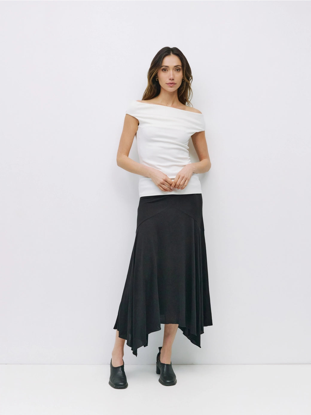 All Row Knit Off-The-Shoulder Top