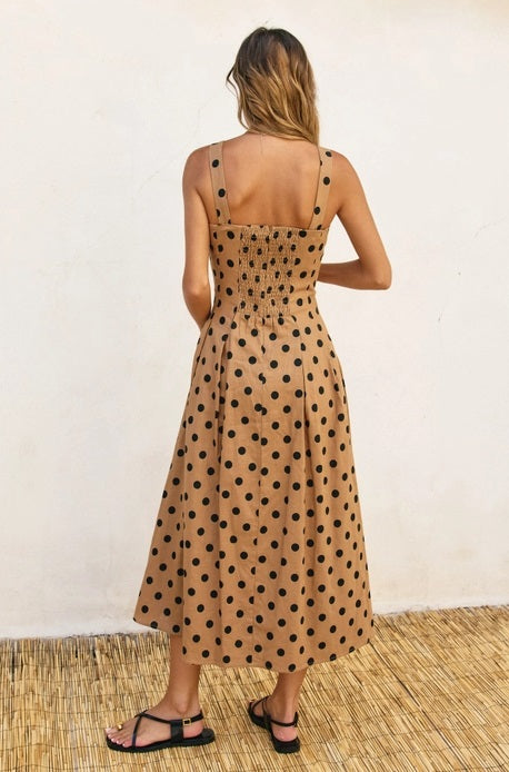 Dress Forum Polka Dot Seam Detail Maxi Dress