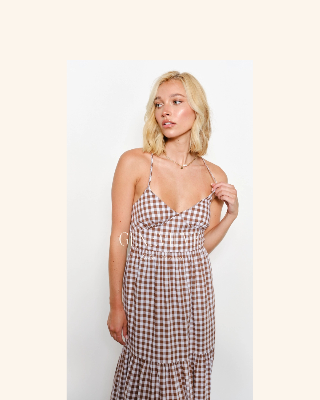 Pretty Garbage Brown Gingham Tiered Maxi