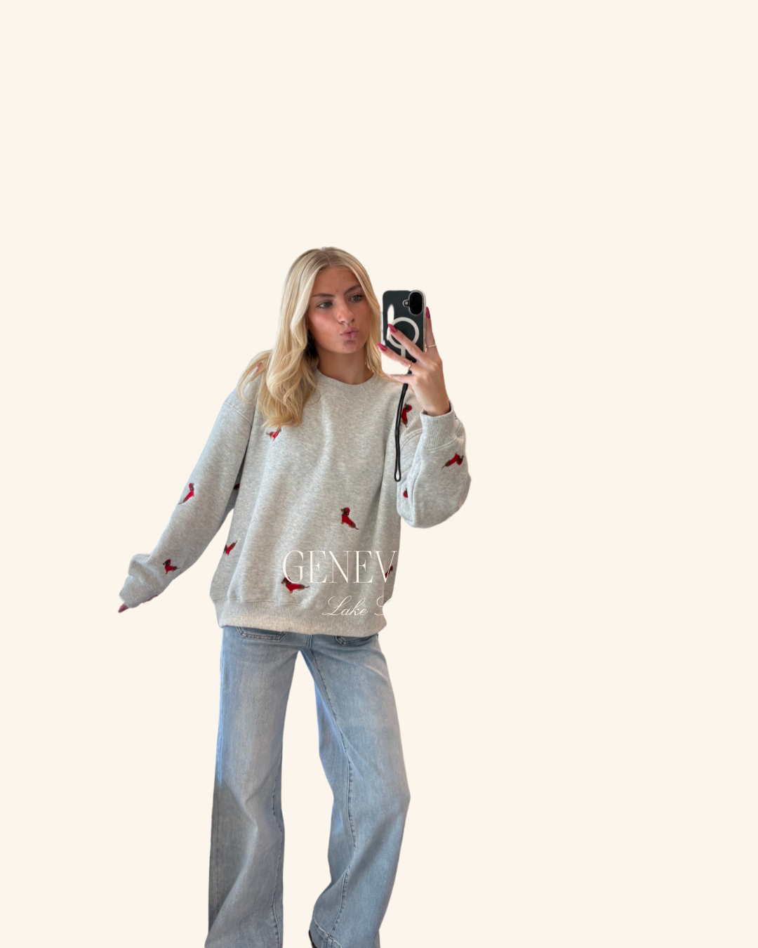 Sunday Edition Dachshunds Embroidered Sweatshirt