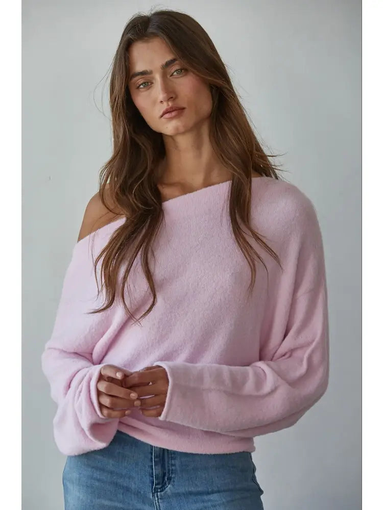 By Together Boat Neck Long Sleeve Pullover Top