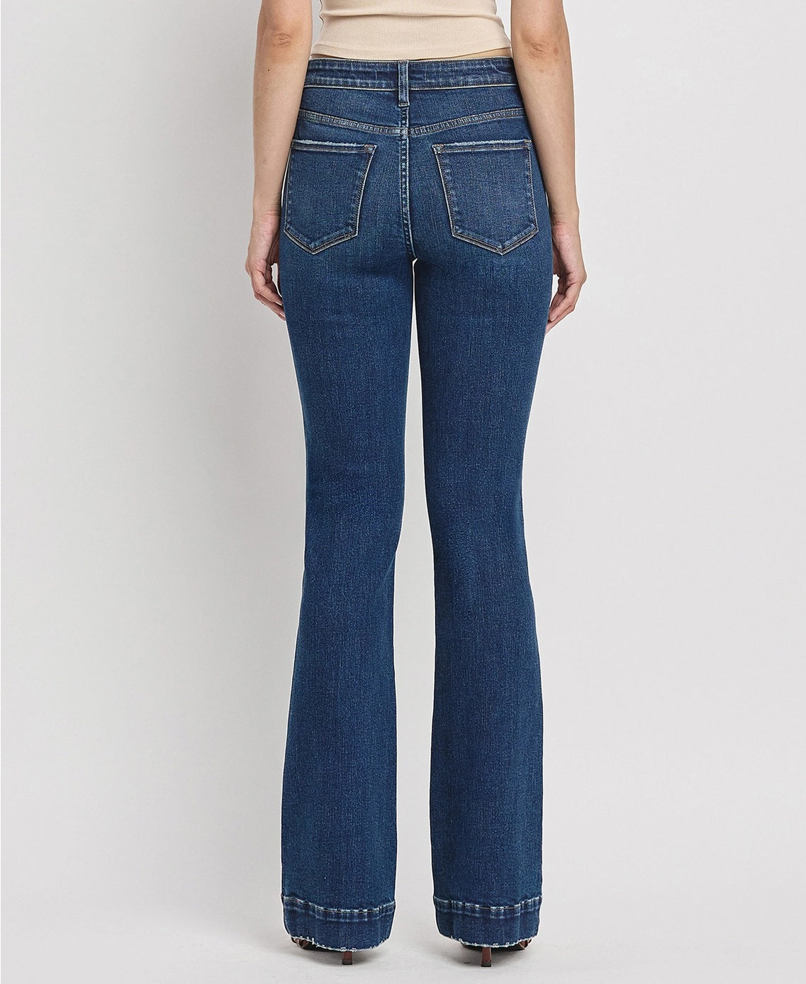 Vervet High Rise Trouser Hem Bootcut Jeans