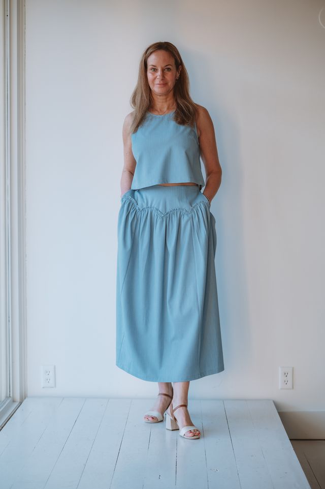 Kld. Chambray Scallop Skirt