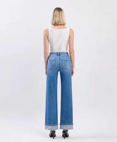 Vervet High Rise Cuffed Wide Jeans