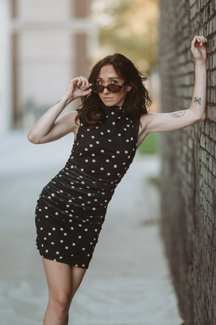 Emory Park Mesh Polka Dot Mini Dress