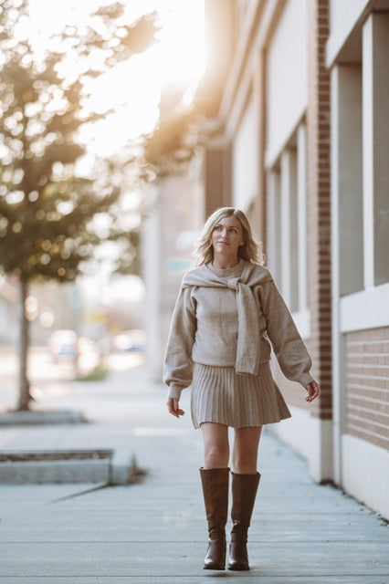 Sofie The Label Pleated Sweater Skirt