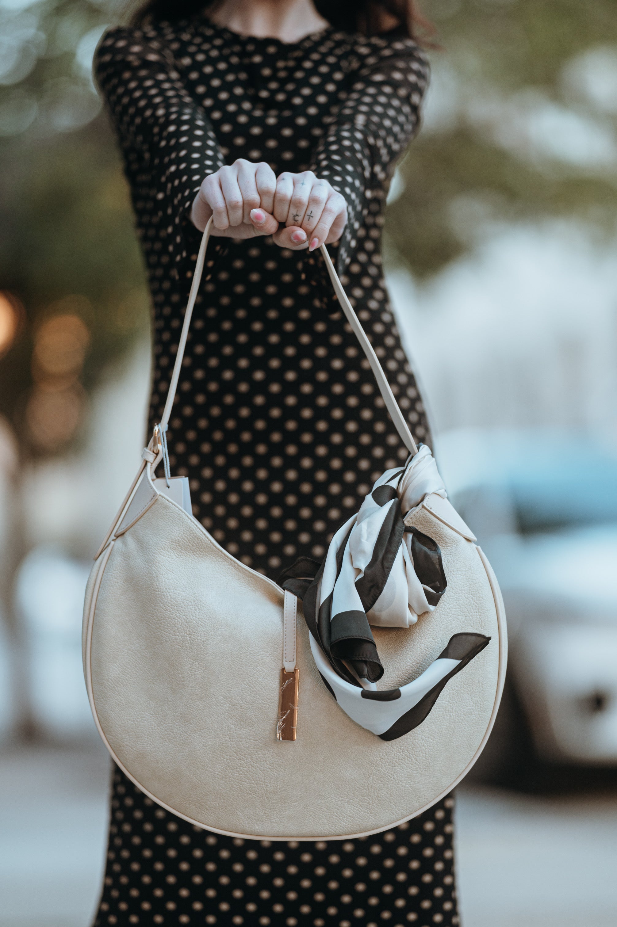 Metal Decor Hobo Bag (Various Colors)