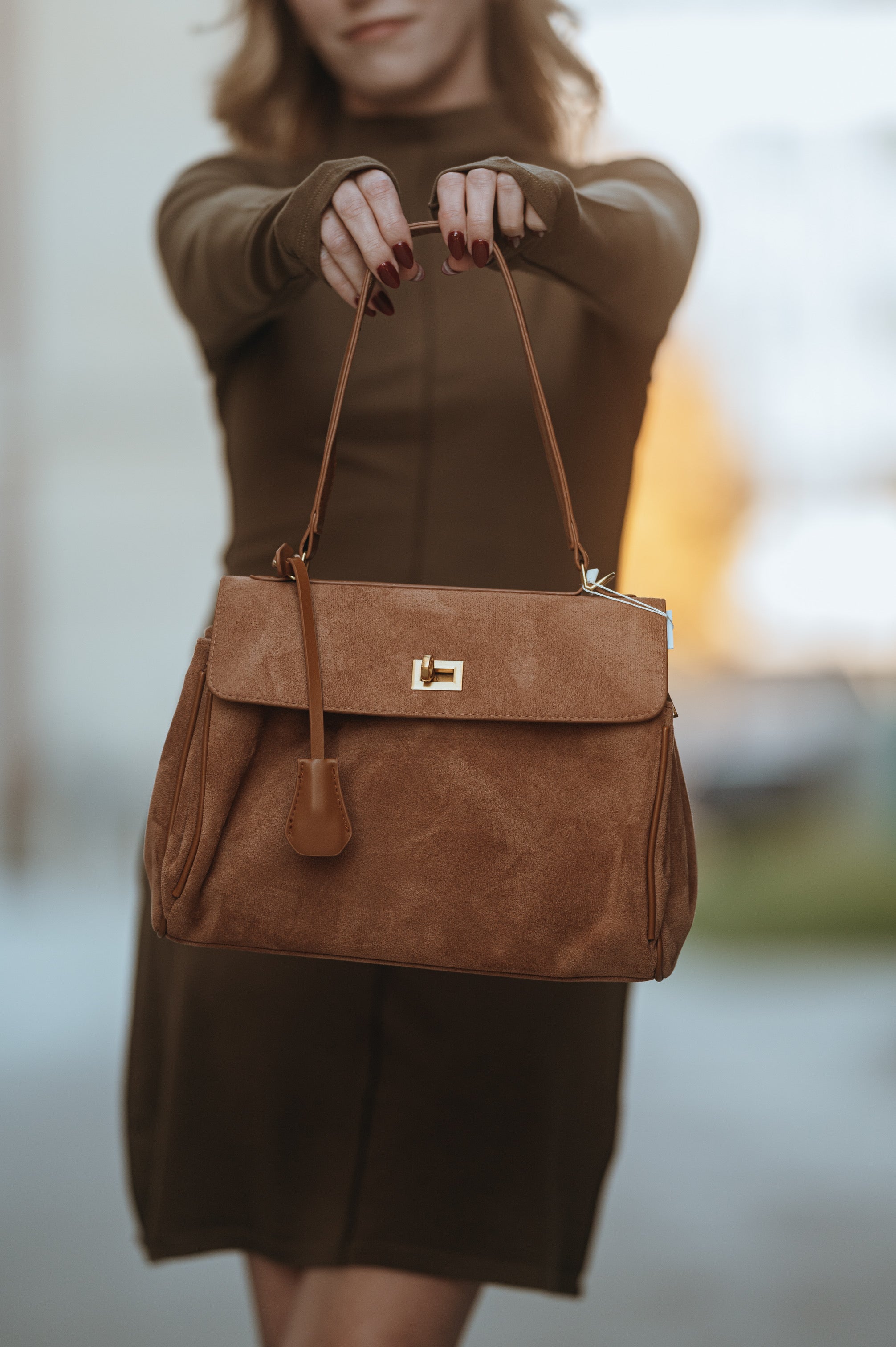 Classic Suede Flap Satchel (Various Colors)
