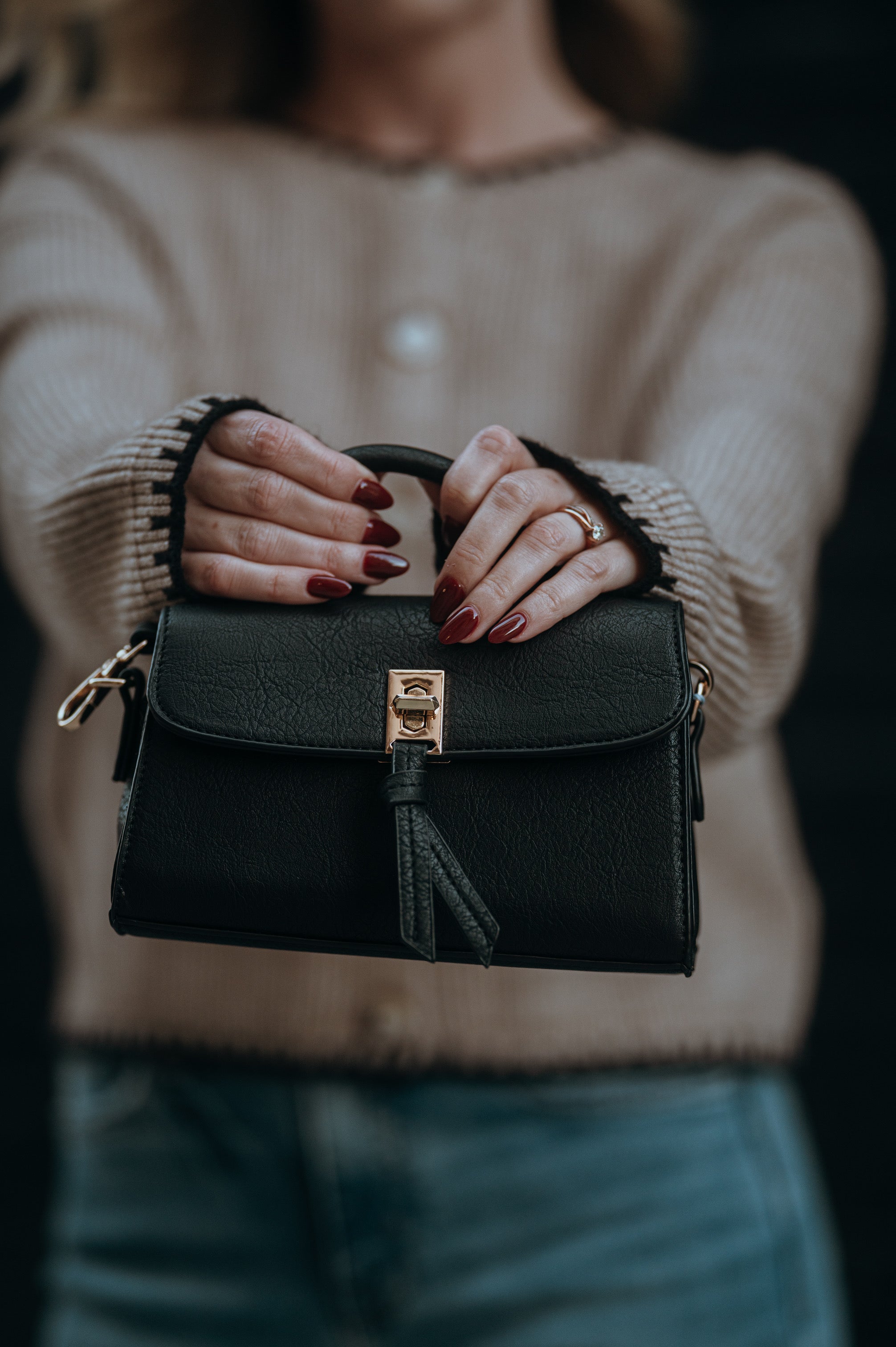 Top Handle Satchel Crossbody Bag