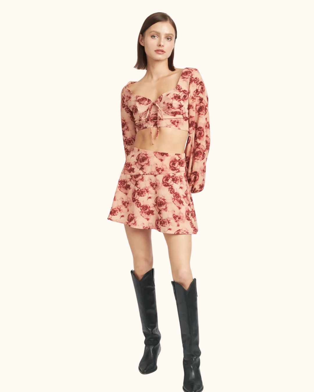 Emory Park Floral Flared Mini Skirt