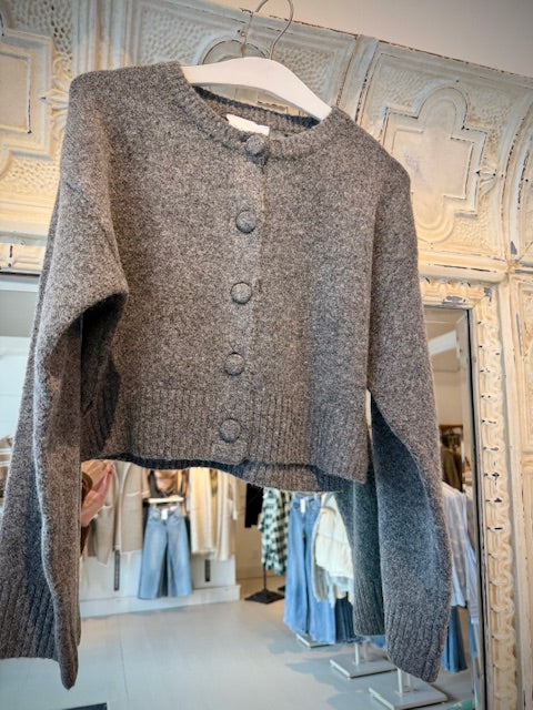 Mable Knit Button Down Crop Cardigan (Various Colors)