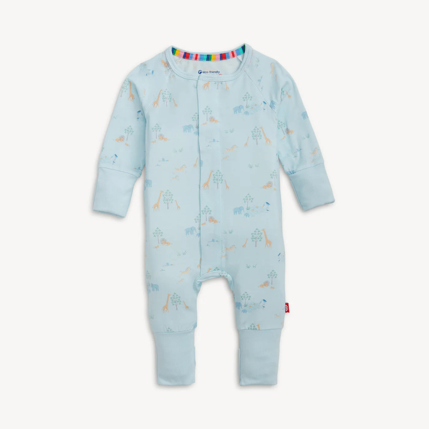 Blue Serene Safari Magnetic Convertible Coverall PJs