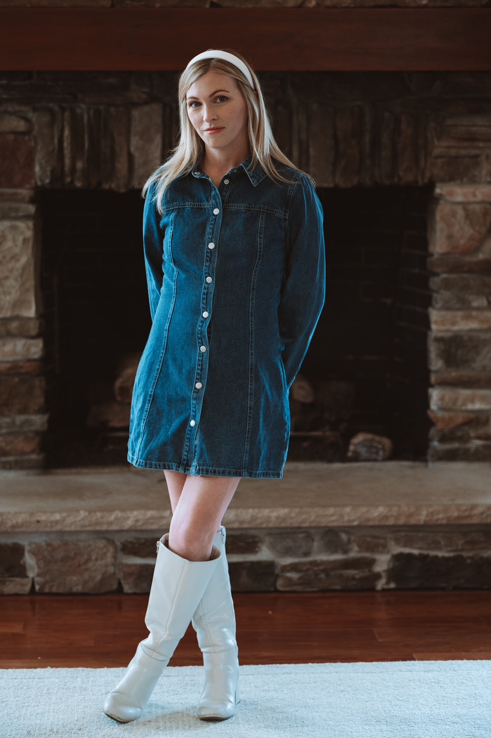 Le Lis Denim Mini Dress