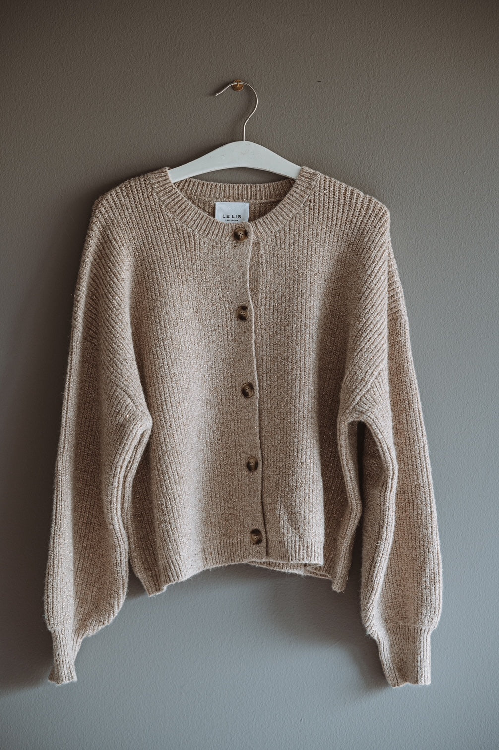 Le Lis Round Neck Shimmer Cardigan