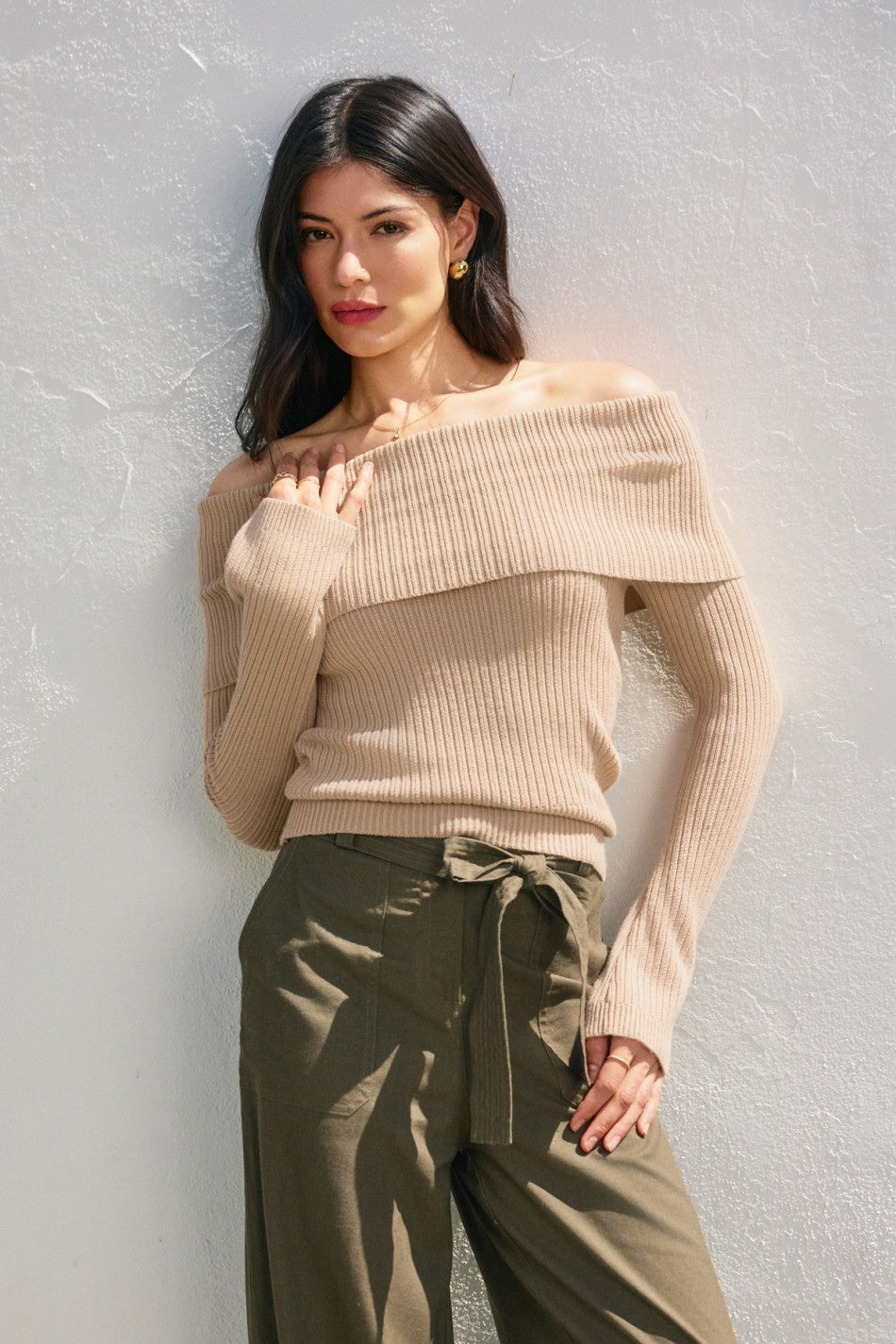 Dress Forum Fold Over Off The Shoulder Sweater