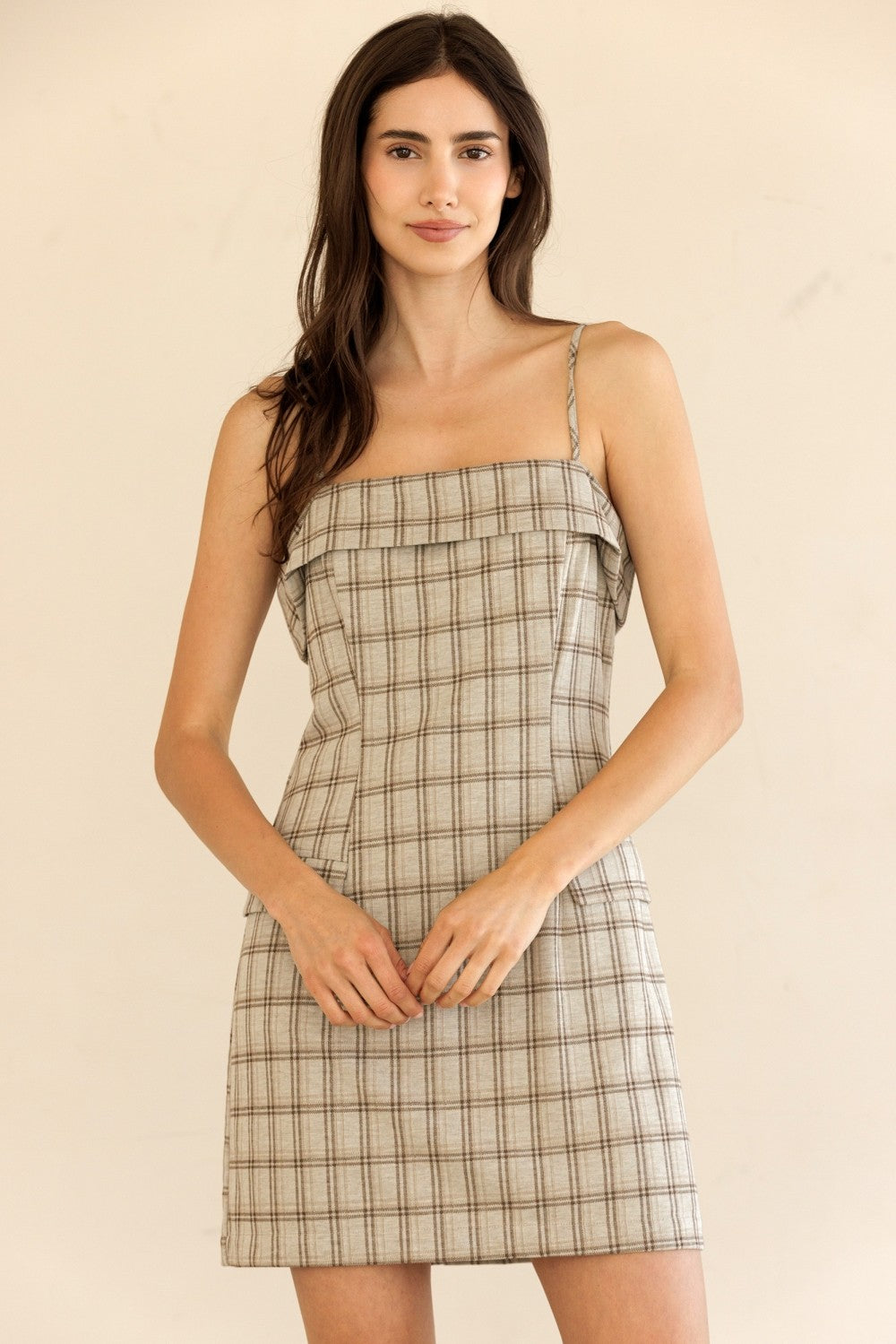 Storia Plaid Sleeveless Mini Dress