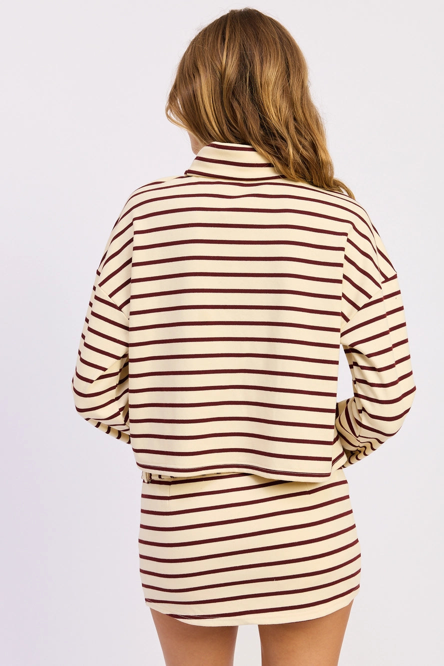 Emory Park Stripped Crop Sweater