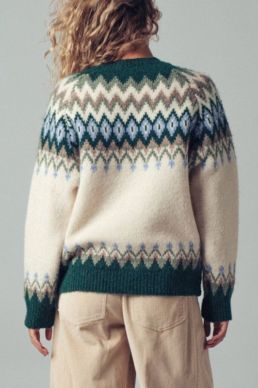 Urban Daizy Fair Isle Wool Blend Sweater Top