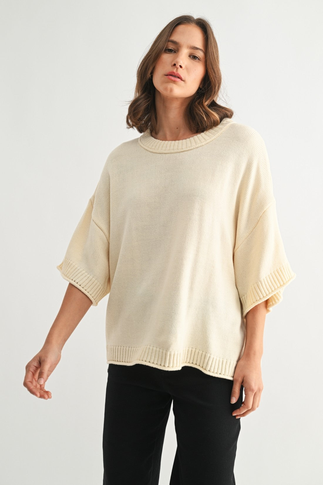 Fun2Fun Boxy Crop Sweater (Various Colors)