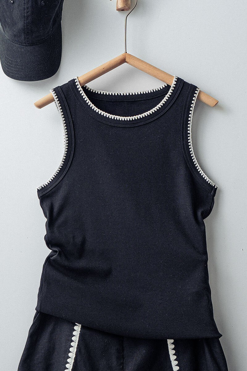 Urban Daizy Contrast Trim Ribbed Tank Top