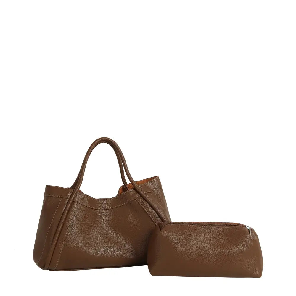 Structured Pebbled Tote Set