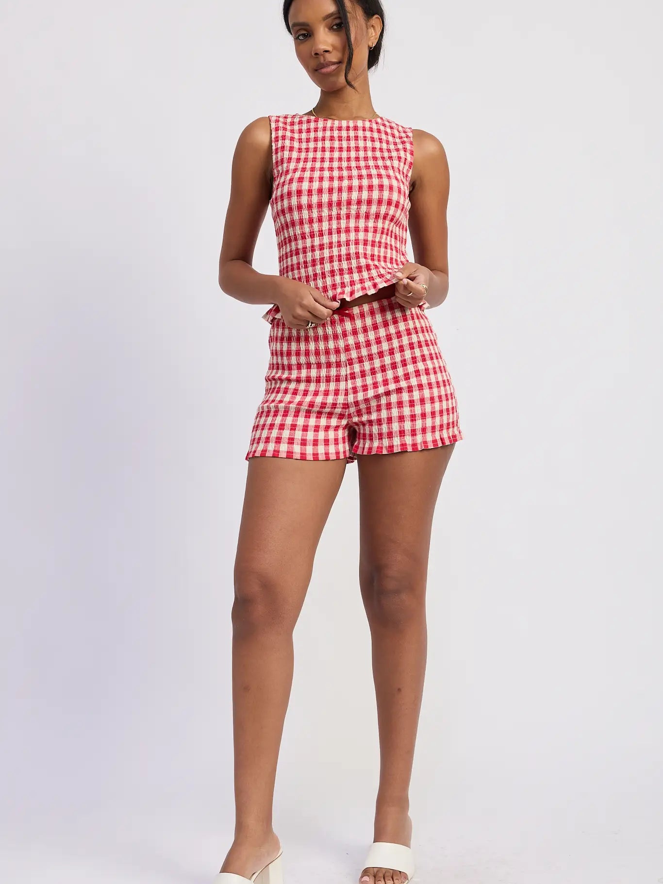 Emory Park Lettuce Hem Smocked Top