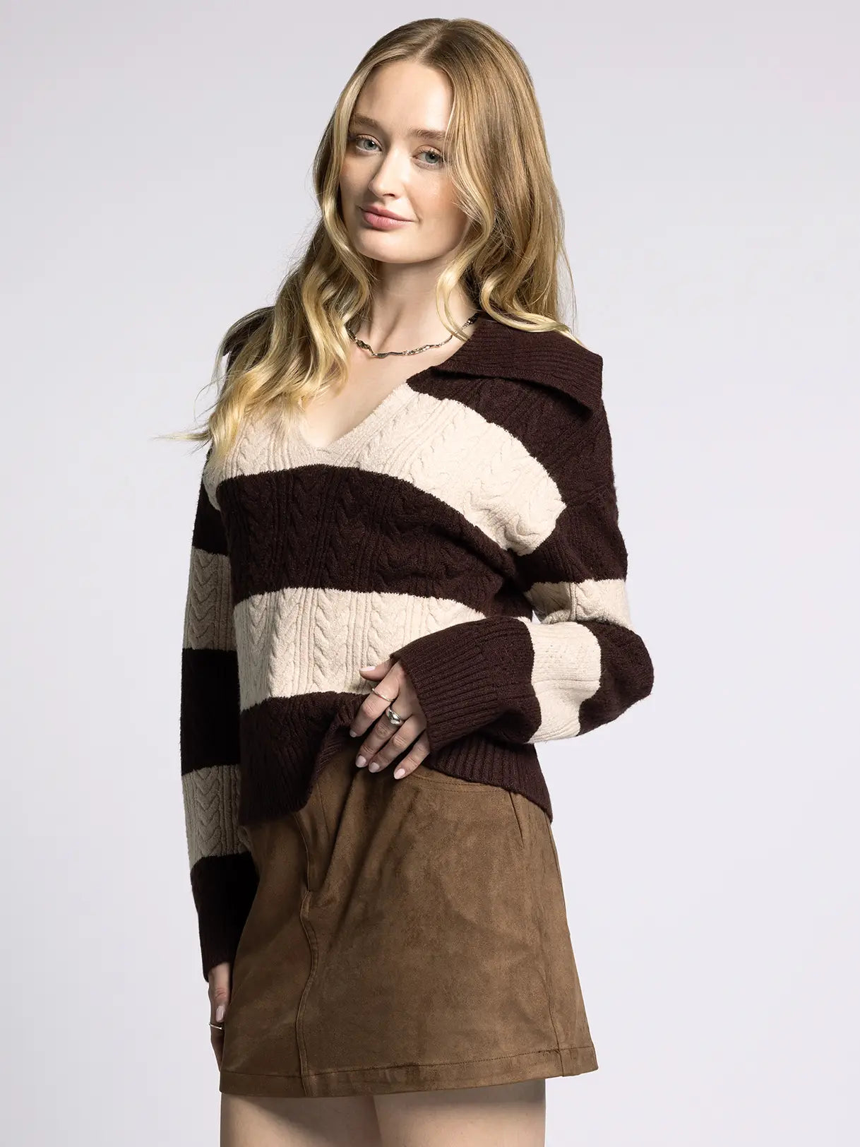 Weekend LA Wide Collared Sweater