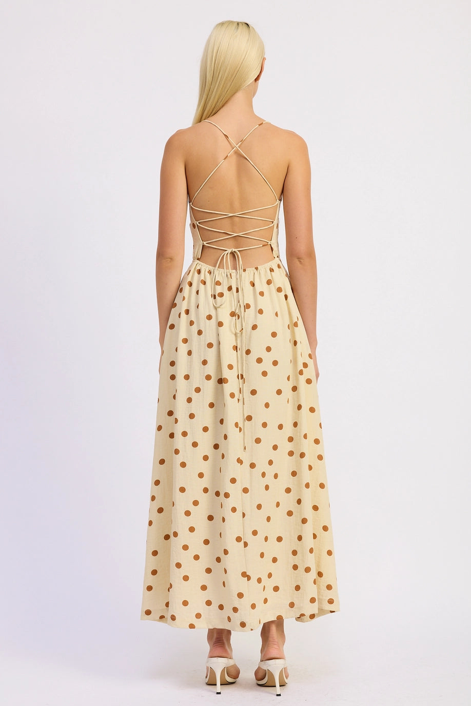 Emory Park Squared Neck Open Back Maxi Dress