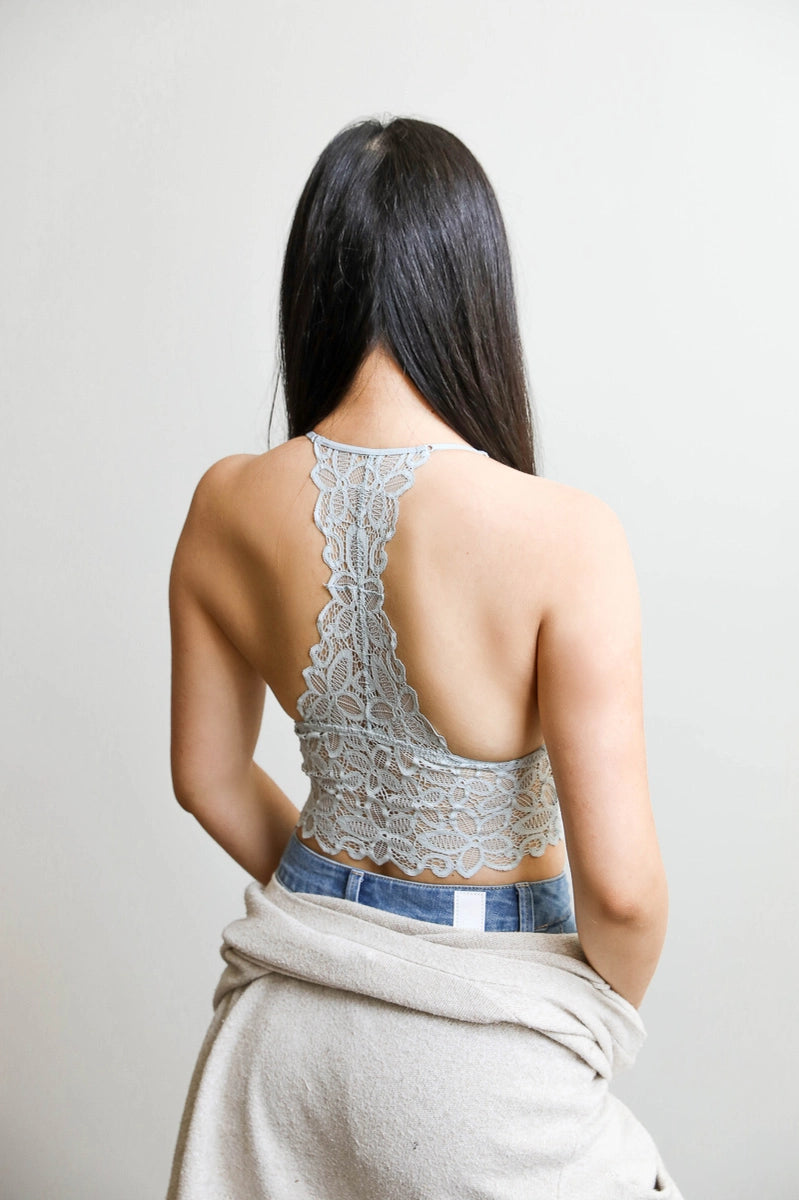 Leto Floral Lace Racerback Bralette (Various Colors)