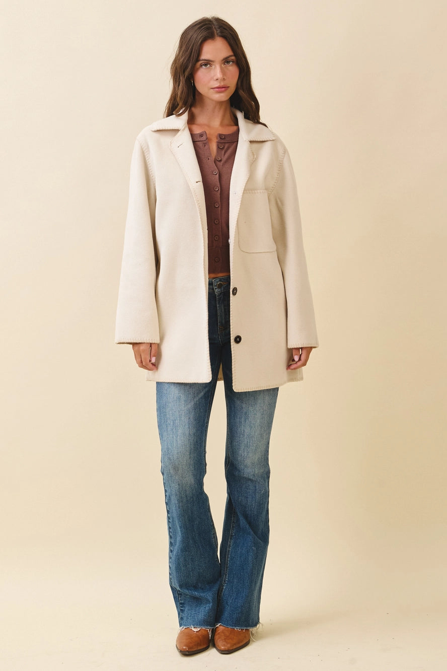 Aemi+Co Contrast Stitch Coat
