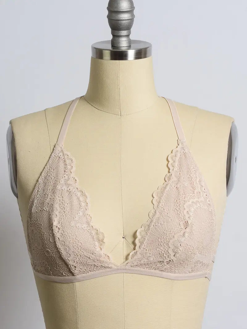 Leto Flirty Triangle Lace Bralette