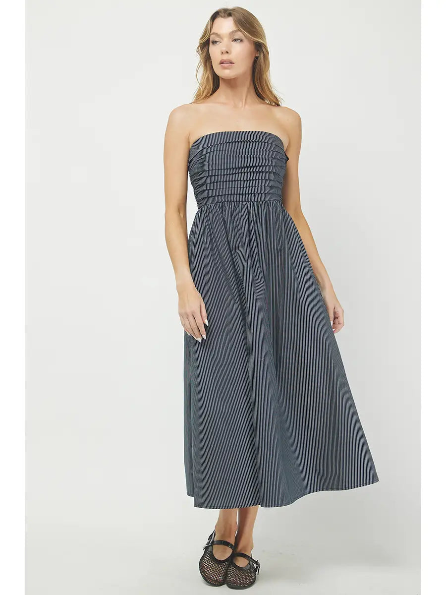 Needii Tube Striped Maxi Dress