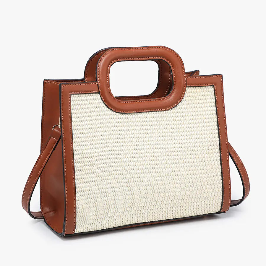 Aubrey Square Straw Satchel