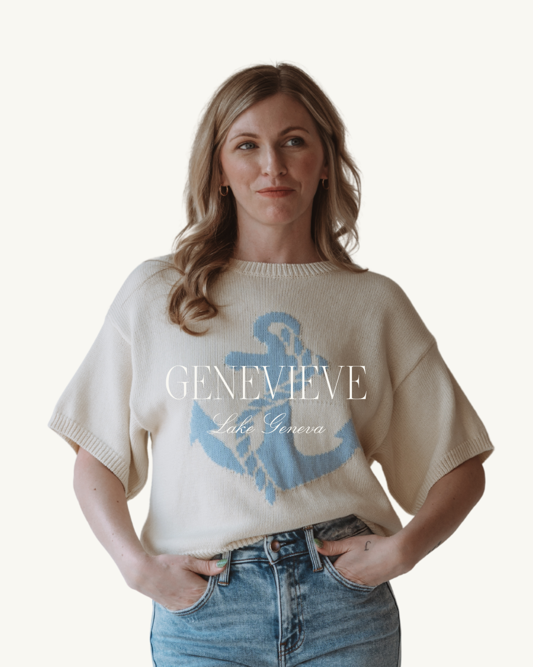 LeLis Blue Anchor Sweater