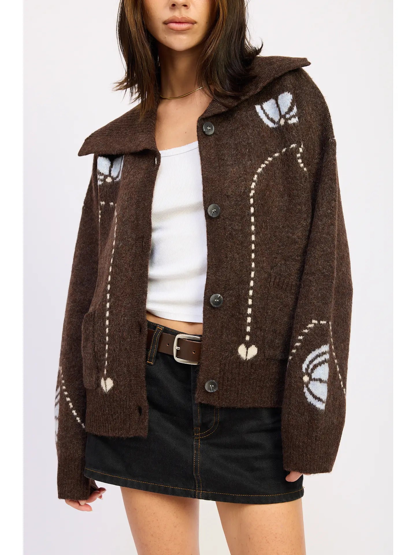 Emory Park Stitched Intarsia Cardigan