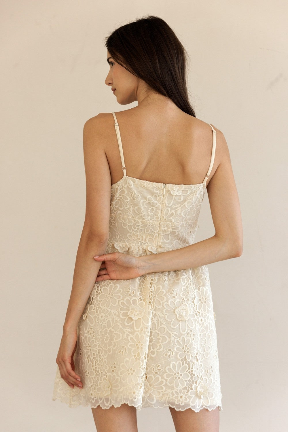 Storia Cream Lace Mini Dress