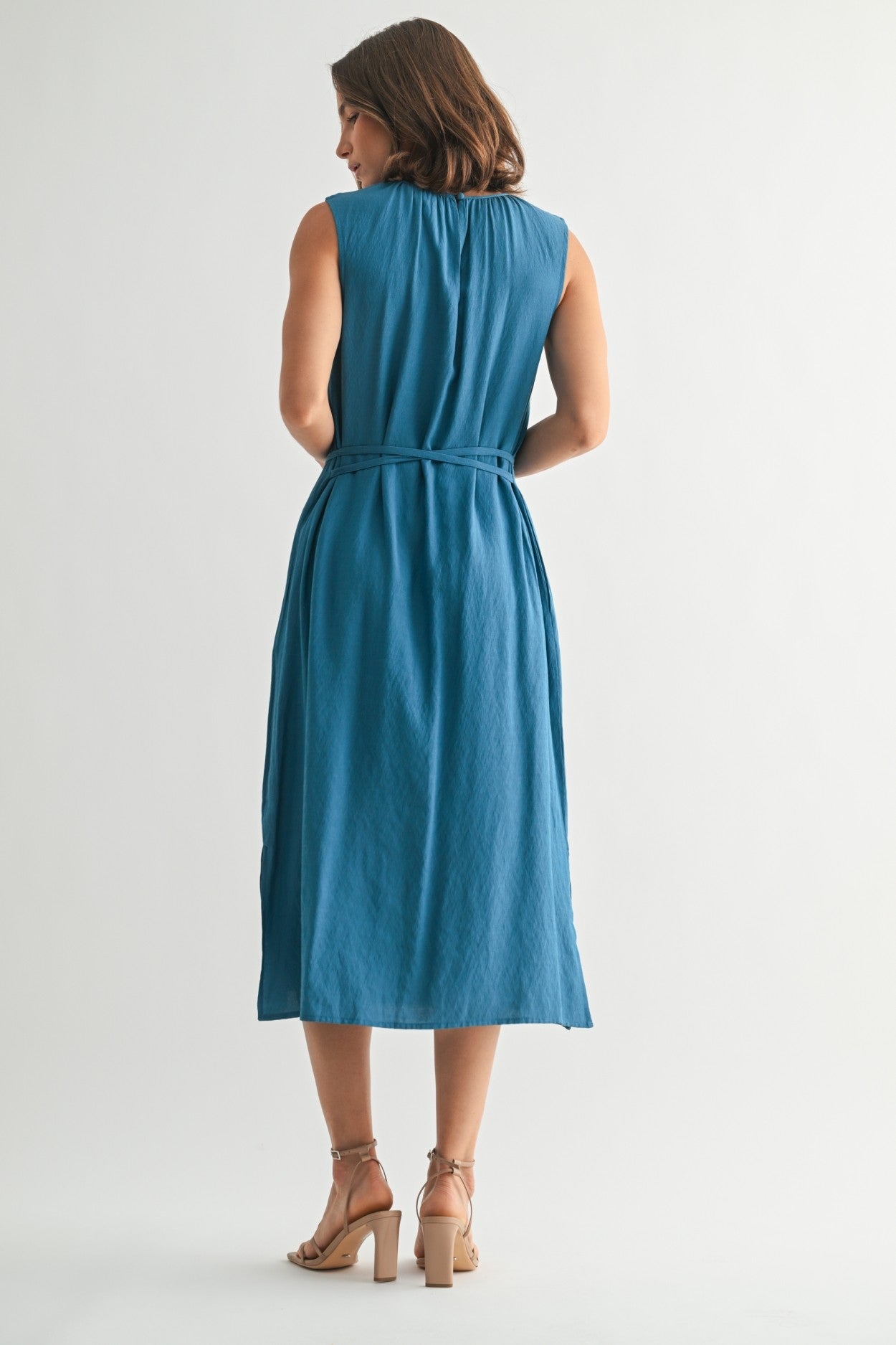 Fun2Fun Shirring Neck Detail Dress