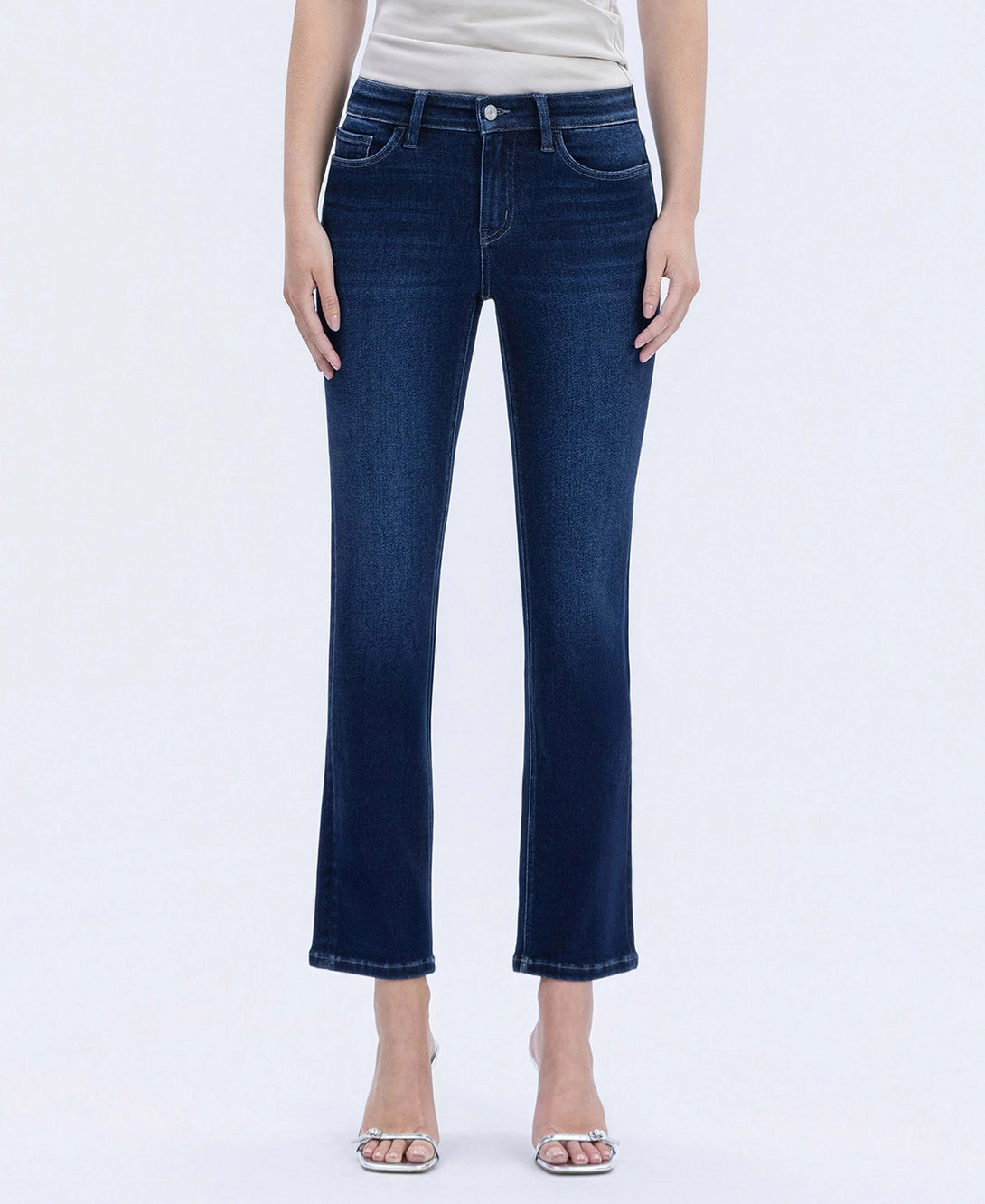 Vervet Mid Rise Ankle Slim Straight Jeans