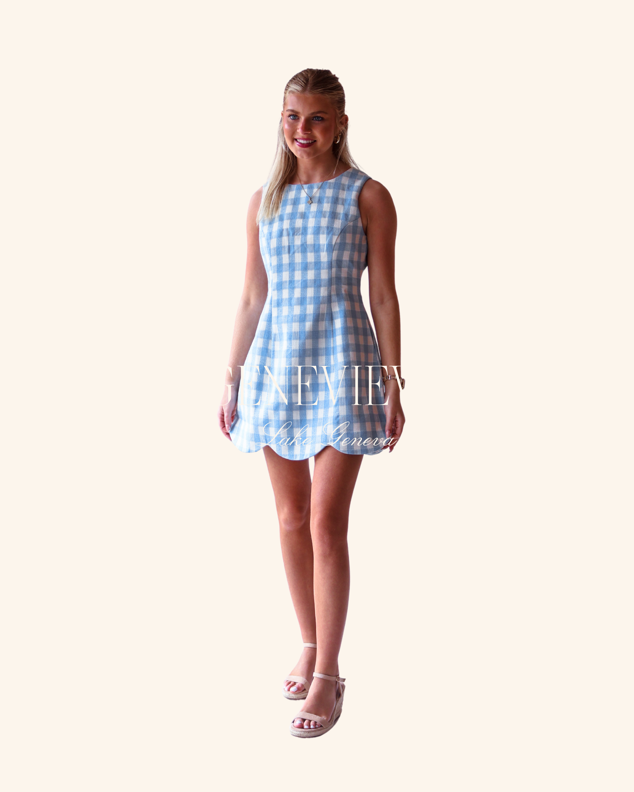 Mable Blue Gingham Mini Dress