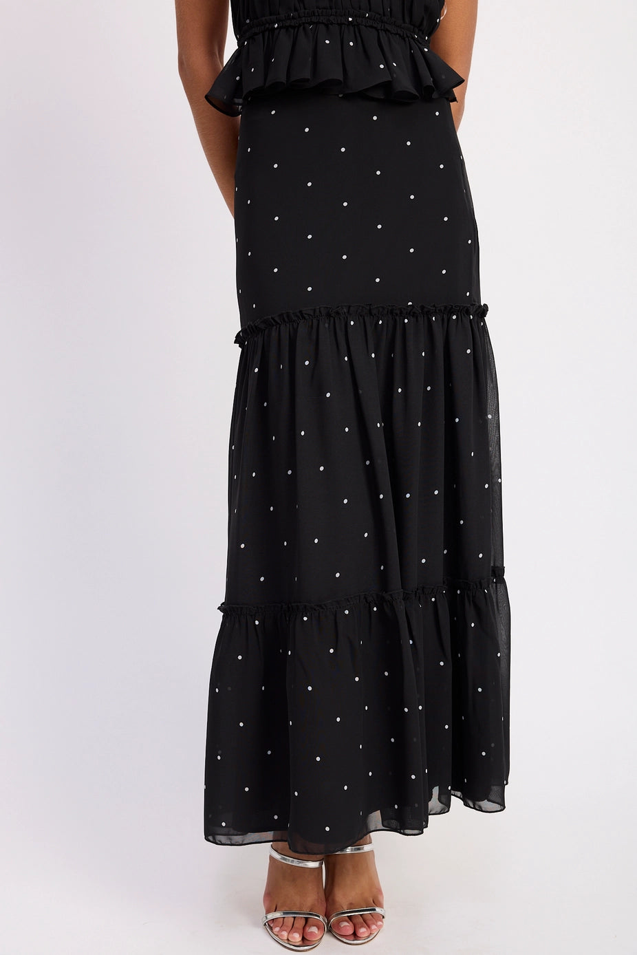 Emory Park Tiered Ruffle Midi Skirt