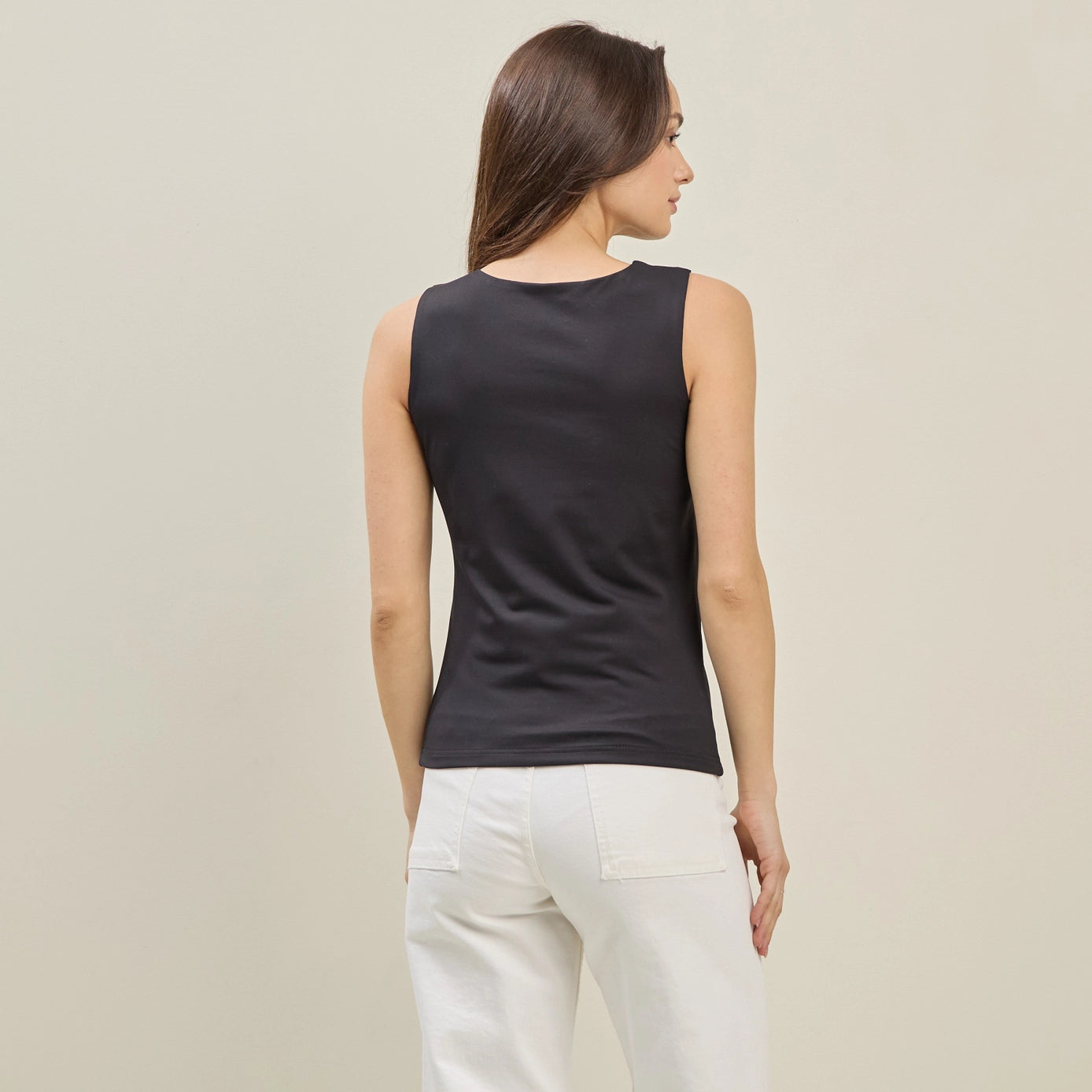 Able Asymmetrical Shoulder Top with Metal Ring